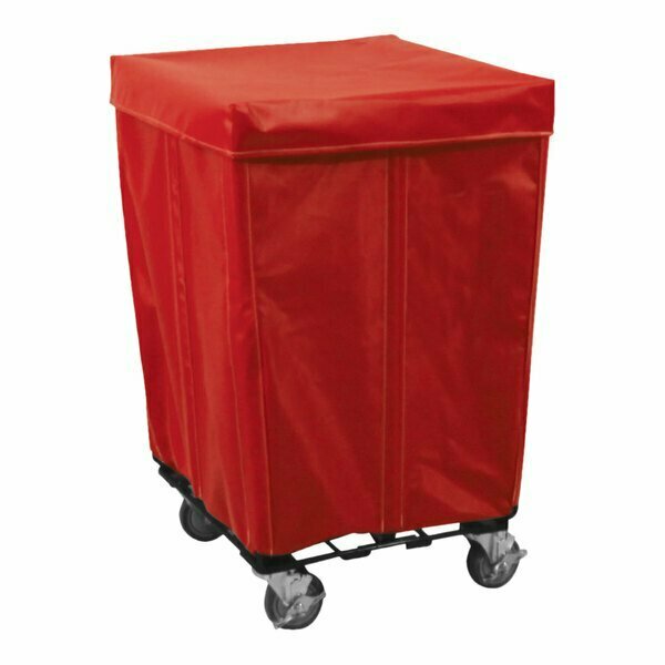 Royal Basket Trucks 10 Cu. Ft. Red Vinyl Square Collection Cart with 2 Rigid 50AR25RRRPWC4ULT